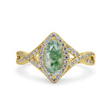 Art Deco Marquise Split Shank Ring