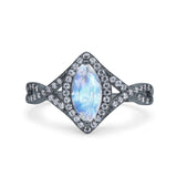 Art Deco Marquise Split Shank Ring