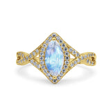 Art Deco Marquise Split Shank Ring