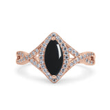 Art Deco Marquise Split Shank Ring