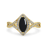 Art Deco Marquise Split Shank Ring
