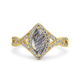 Art Deco Marquise Split Shank Ring