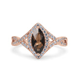 Art Deco Marquise Split Shank Ring