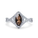 Art Deco Marquise Split Shank Ring