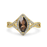 Art Deco Marquise Split Shank Ring