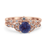 Art Deco Round Two Piece Bridal Ring