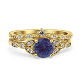 Art Deco Round Two Piece Bridal Ring