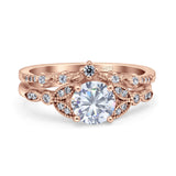 Art Deco Round Two Piece Bridal Ring