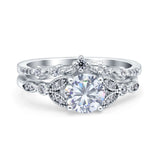 Art Deco Round Two Piece Bridal Ring