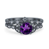 Art Deco Round Two Piece Bridal Ring