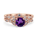 Art Deco Round Two Piece Bridal Ring