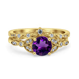 Art Deco Round Two Piece Bridal Ring