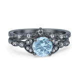Art Deco Round Two Piece Bridal Ring