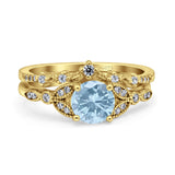 Art Deco Round Two Piece Bridal Ring