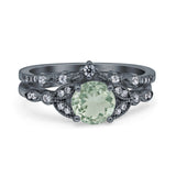 Art Deco Round Two Piece Bridal Ring