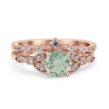 Art Deco Round Two Piece Bridal Ring