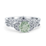 Art Deco Round Two Piece Bridal Ring