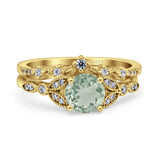 Art Deco Round Two Piece Bridal Ring