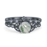 Art Deco Round Two Piece Bridal Ring