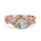 Art Deco Round Two Piece Bridal Ring