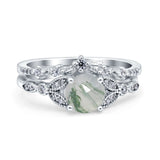 Art Deco Round Two Piece Bridal Ring