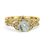 Art Deco Round Two Piece Bridal Ring