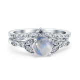Art Deco Round Two Piece Bridal Ring