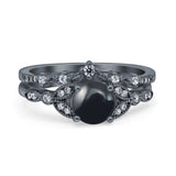 Art Deco Round Two Piece Bridal Ring