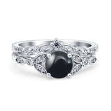 Art Deco Round Two Piece Bridal Ring