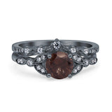 Art Deco Round Two Piece Bridal Ring