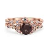 Art Deco Round Two Piece Bridal Ring