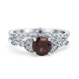 Art Deco Round Two Piece Bridal Ring