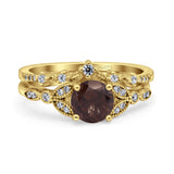 Art Deco Round Two Piece Bridal Ring