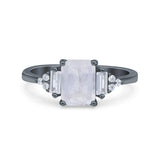 Three Stone Emerald Cut Trellis Ring