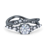 Two Piece Round Marquise Style Bridal Ring
