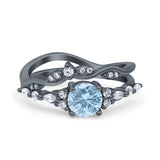 Two Piece Round Marquise Style Bridal Ring