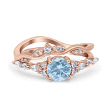 Two Piece Round Marquise Style Bridal Ring