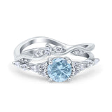 Two Piece Round Marquise Style Bridal Ring