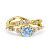Two Piece Round Marquise Style Bridal Ring