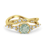 Two Piece Round Marquise Style Bridal Ring