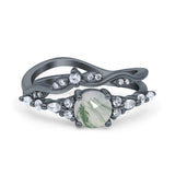 Two Piece Round Marquise Style Bridal Ring