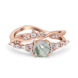 Two Piece Round Marquise Style Bridal Ring