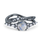 Two Piece Round Marquise Style Bridal Ring