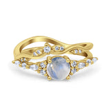 Two Piece Round Marquise Style Bridal Ring