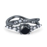 Two Piece Round Marquise Style Bridal Ring