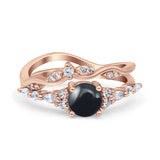 Two Piece Round Marquise Style Bridal Ring