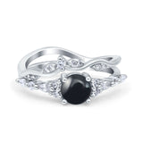 Two Piece Round Marquise Style Bridal Ring