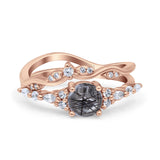 Two Piece Round Marquise Style Bridal Ring