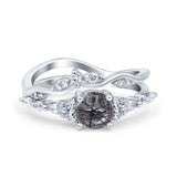 Two Piece Round Marquise Style Bridal Ring