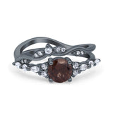 Two Piece Round Marquise Style Bridal Ring